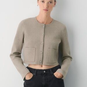 Aritzia Notable Cardigan Nomad Taupe